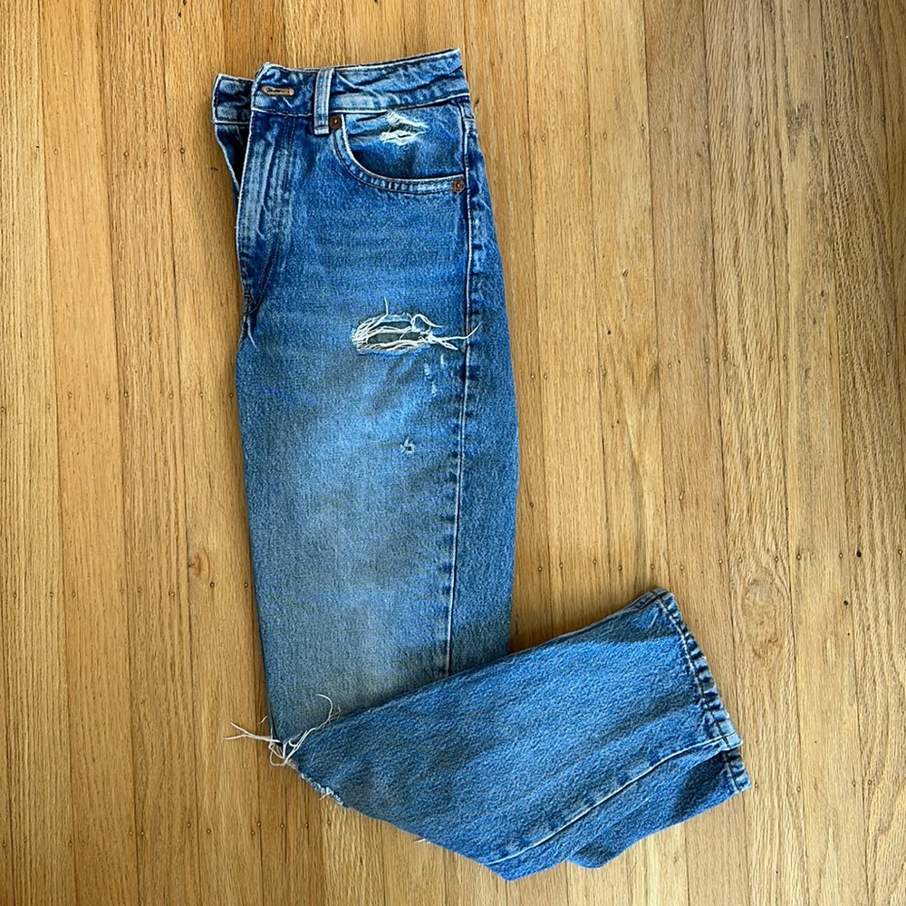 Zara straight leg mom jeans